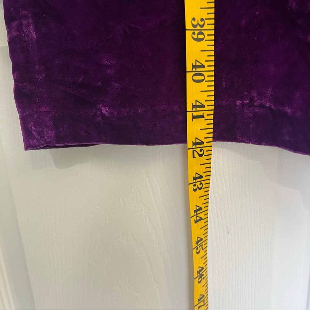VINTAGE Purple Crushed Velvet Velour Scallop Women's PLUS Formal Holiday Dress - Picture 9 of 11
